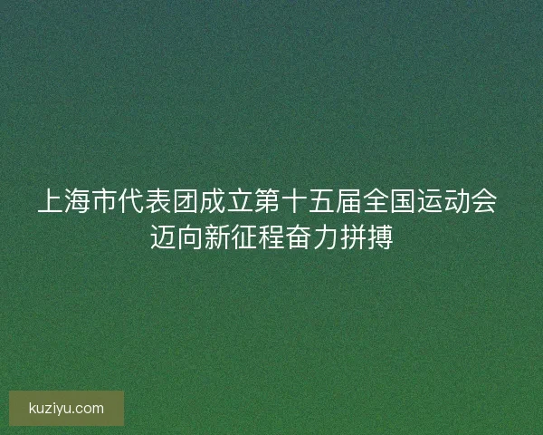 上海市代表团成立第十五届全国运动会 迈向新征程奋力拼搏